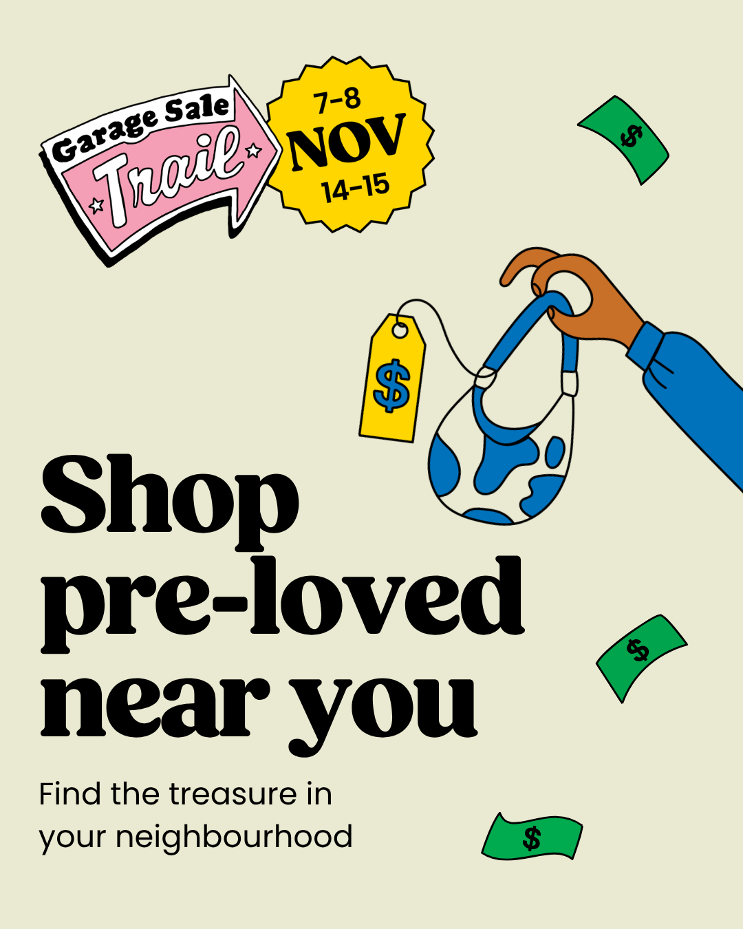 Garage Sale Trail 7-8 and 14-15 November, Shop pre-loved near you, Find the treasure in your neighbourhood
