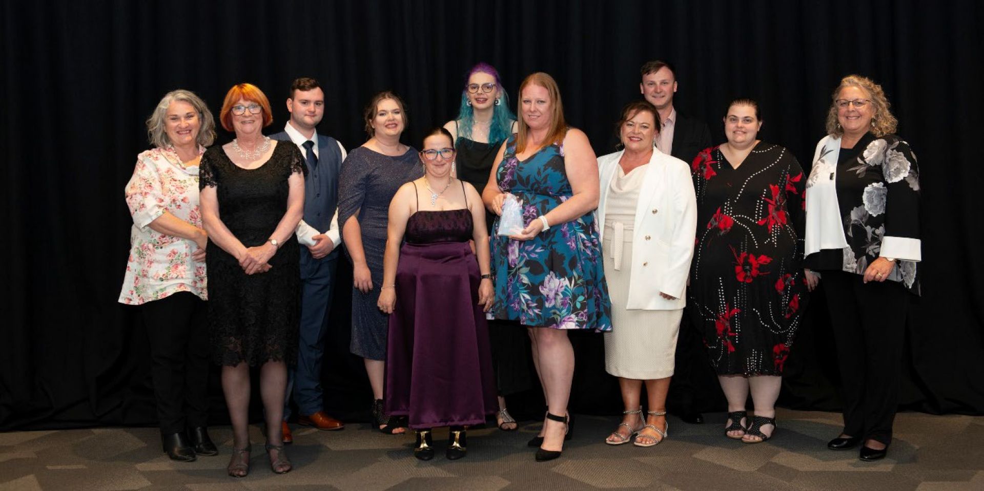 Left to Right – Theressa Hines PACC, Shiela McGreggor PACC, Denham Ellis PACC, Zoe Martin PACC, Hayley Mills PACC, Mikayla Grocke PACC, Melissa Kretschmer PACC, Sponsor Pippa Webb, CEO Maxima, Caleb Reid PACC, Shona Fotiou PACC, Mayor Linley Shine PACC.