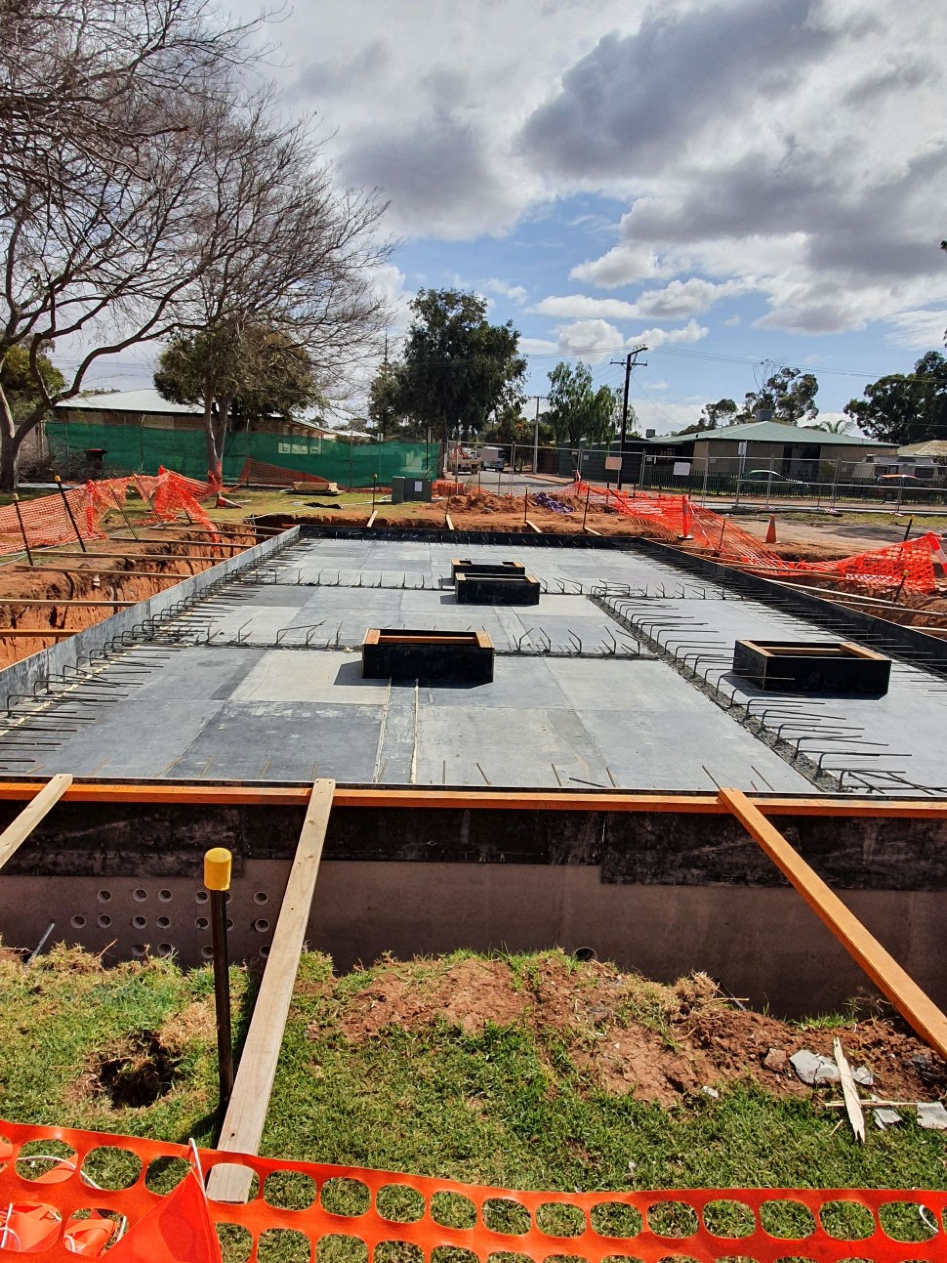 Photograph of the preparation for the splash pad. 